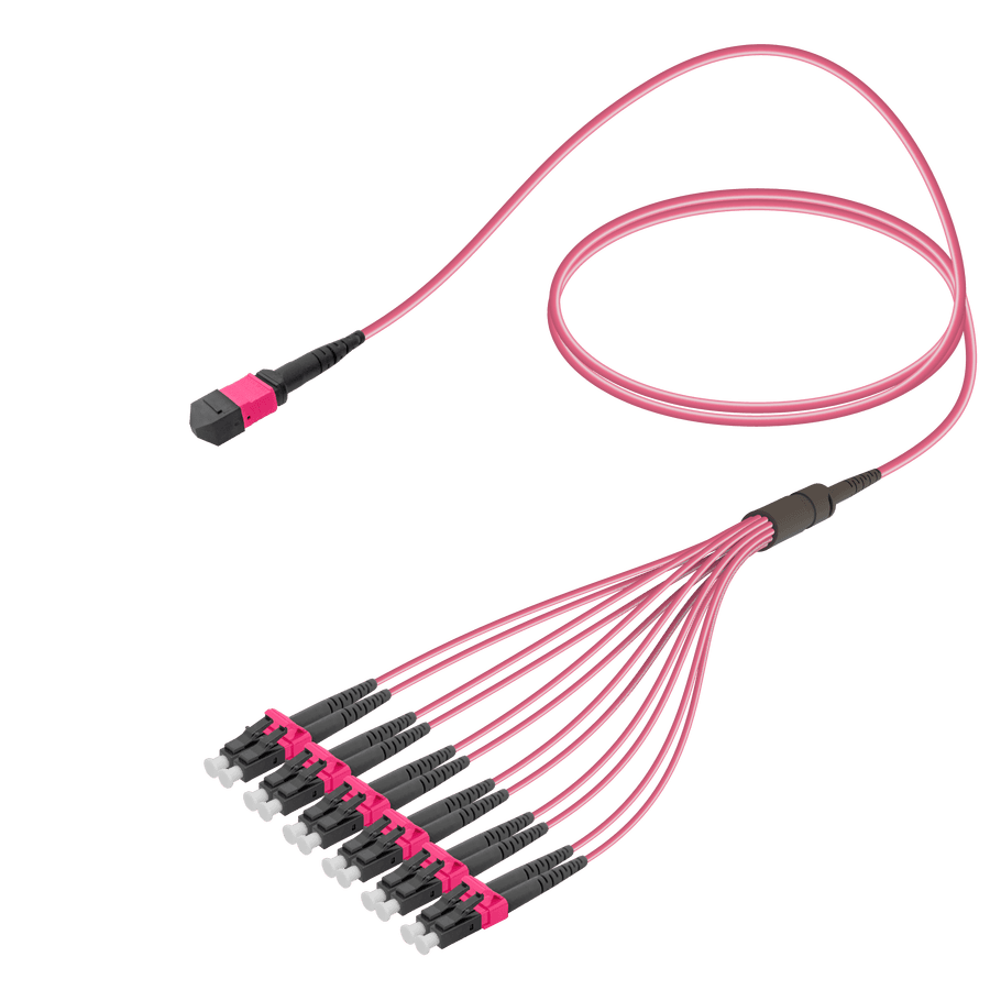 Male MTP Elite to LC/UPC Fanout | Base-12 | Multi Mode G651.OM4 | 3.0/1.8mm