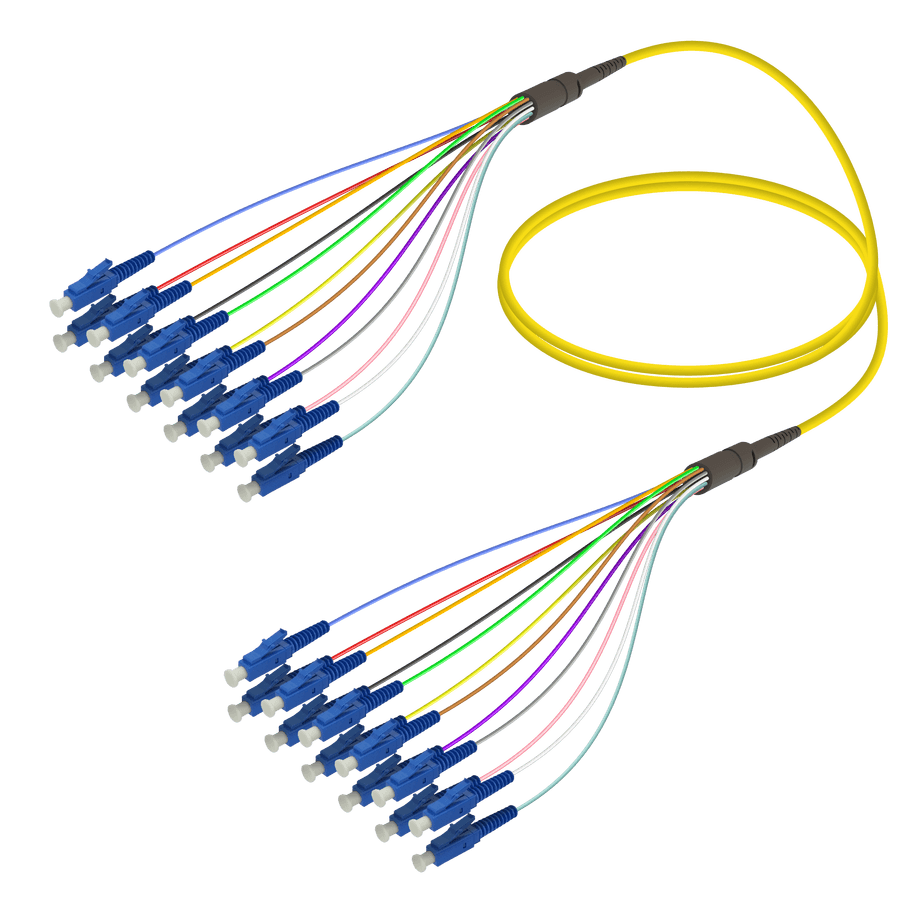 LC/UPC-LC/UPC | 12 Fibers Fanout | Single Mode G657.A2 | 3.0/0.9mm