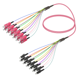 SC/UPC-LC/UPC | 12 Fibers Fanout | Multi Mode G651.OM4 | 3.0/0.9mm, vista 2