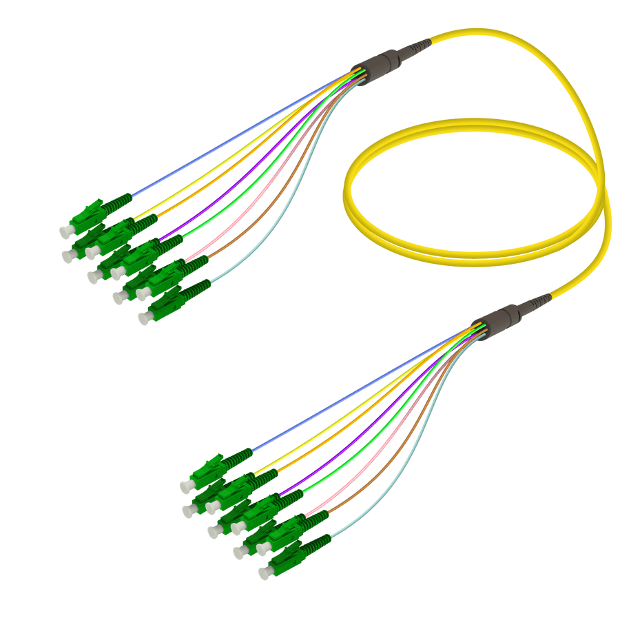 LC/APC-LC/APC | 8 Fibers Fanout | Single Mode G657.A2 | 3.0/0.9mm