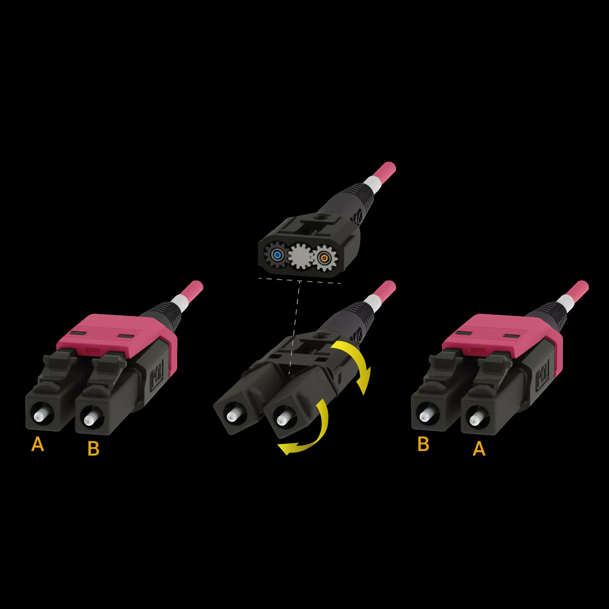 LC/UPC-LC/UPC | Multi-Mode G651.OM4 | UNI10 | Uniboot Patch Cord | 2.0mm Uniboot Connectors, vista 4