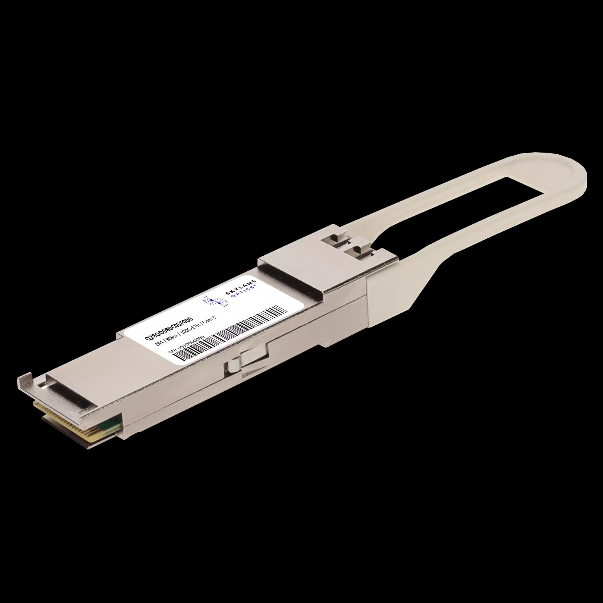 QSFP28 100GbE (100GBase-ZR4), 80km, Single-Mode (LAN-WDM), 0-65°C, w/ FEC Fiber Optic Transceiver Q28QD080C05F