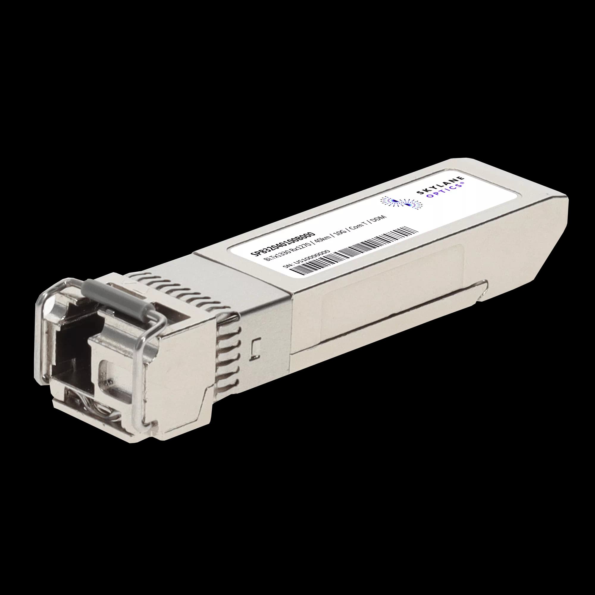 SFP+ 10GbE BiDi (TX1330/RX1270), 40km, Single-Mode, Commercial Temp Fiber Optic Transceiver SPB32040100B