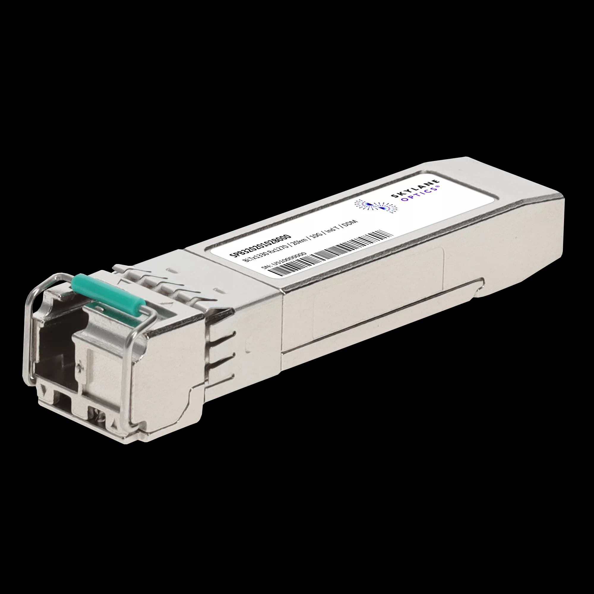 SFP+ 10GbE BiDi (TX1330/RX1270), 20km, Single-Mode, Industrial Temp Fiber Optic Transceiver SPB32020102B