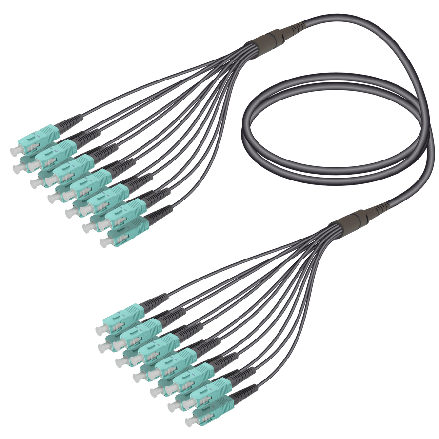 SC/UPC-SC/UPC | 12 Fibers Universal Fanout | Multi Mode G651.OM3 | 4.8/1.8mm, vista 2