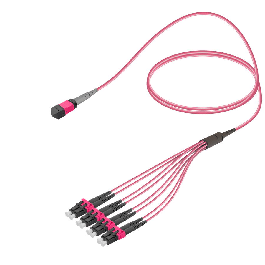 Male MTP Elite to LC/UPC Fanout | Base-8 | Multi Mode G651.OM4 | 3.0/1.8mm
