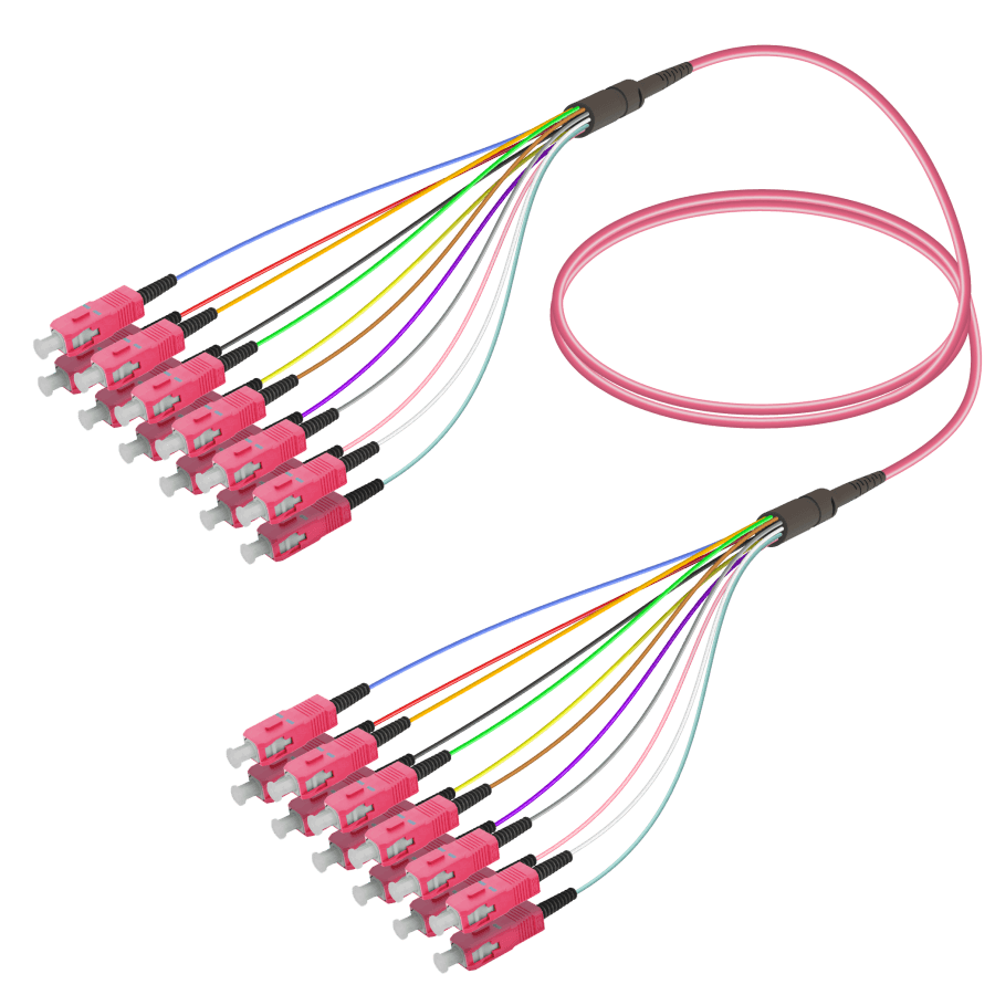 SC/UPC-SC/UPC | 12 Fibers Fanout | Multi Mode G651.OM4 | 3.0/0.9mm