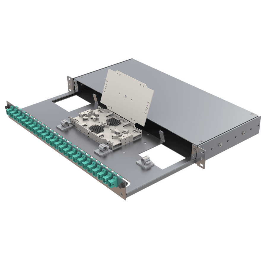 Aluminium 1U Patch Panel | 24 SC Simplex, vista 5