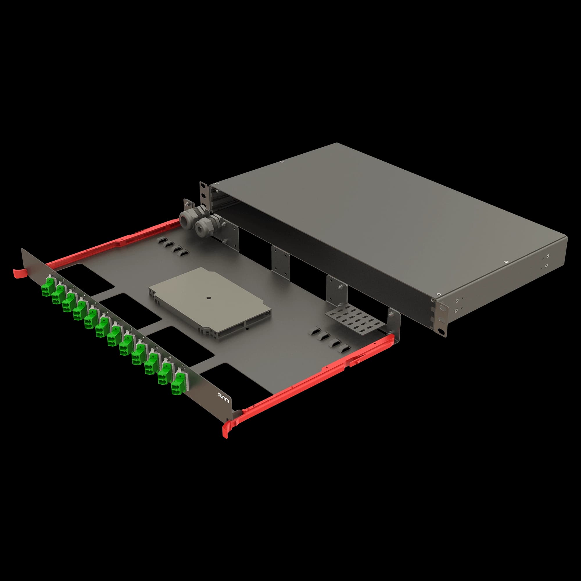 Bright Series | Rail Sliding | 12 Angled LC Duplex | FP09 | 24 Fiber, vista 2