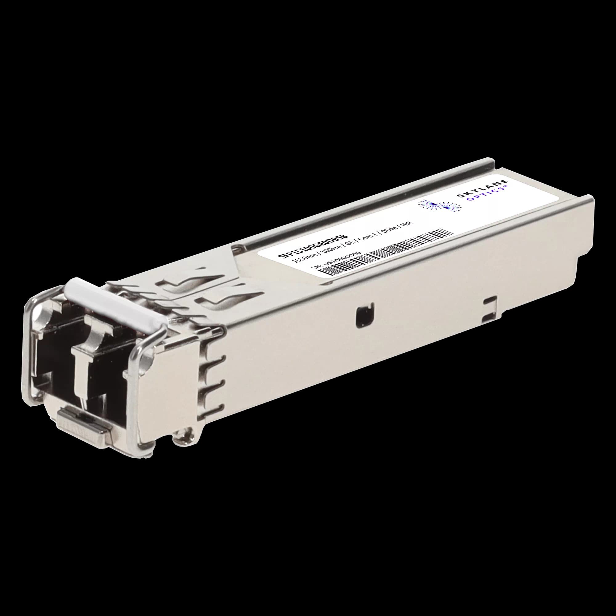 SFP 1GbE, 100km, Single-Mode, 1550nm, Commercial Temp Fiber Optic Transceiver SFP15100GE0D
