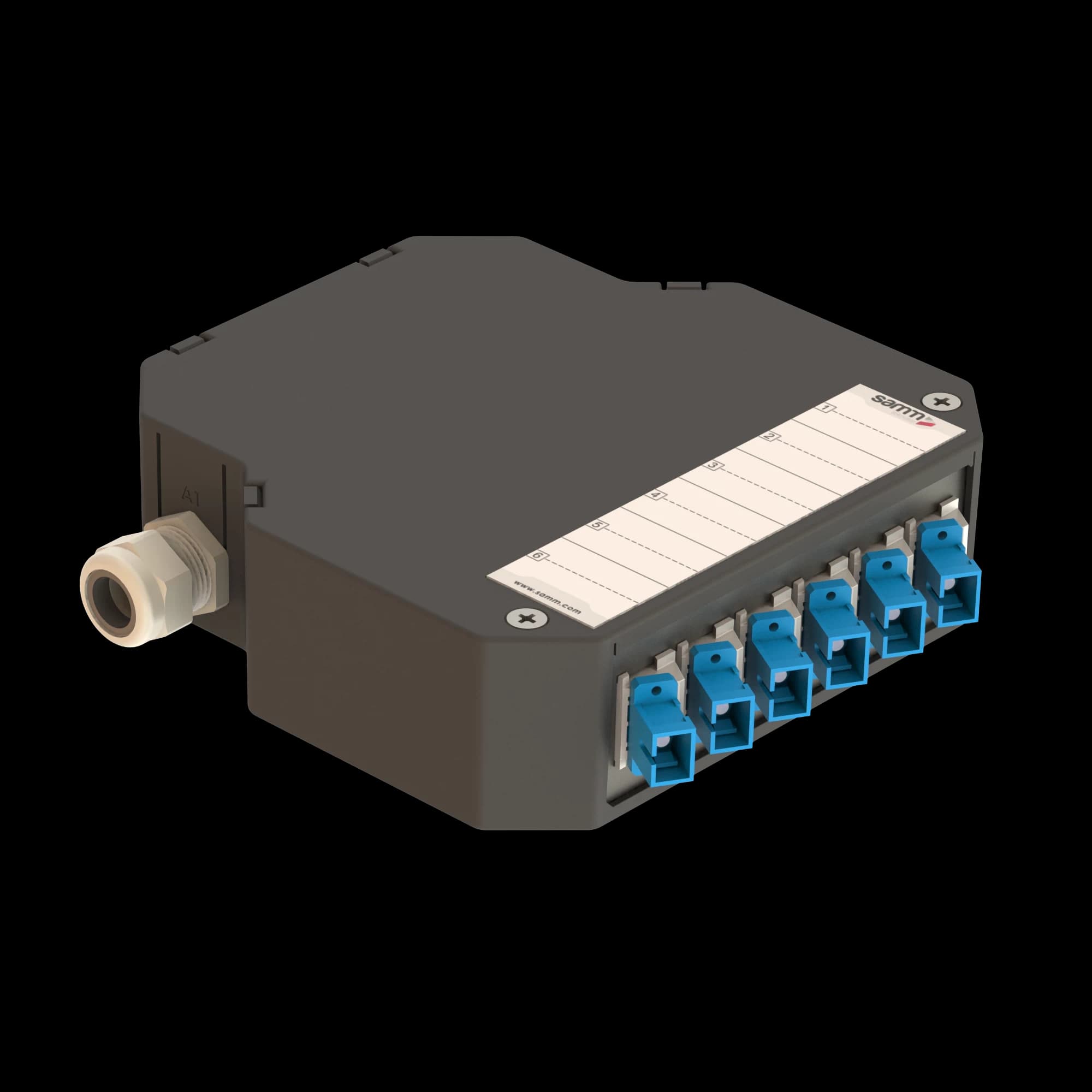 DIN Rail Termination Box | 6 SC Simplex Angled | DP2