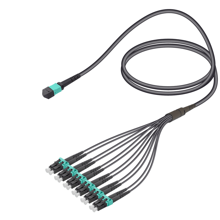 Female MTP Elite to LC/UPC Universal Fanout | Base-12 | Multi Mode G651.OM3 | 4.8/1.8mm