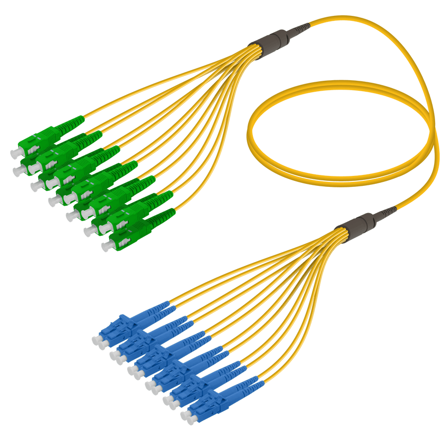 SC/APC-LC/UPC | 12 Fibers Fanout | Single Mode G657.A2 | 3.0/1.8mm