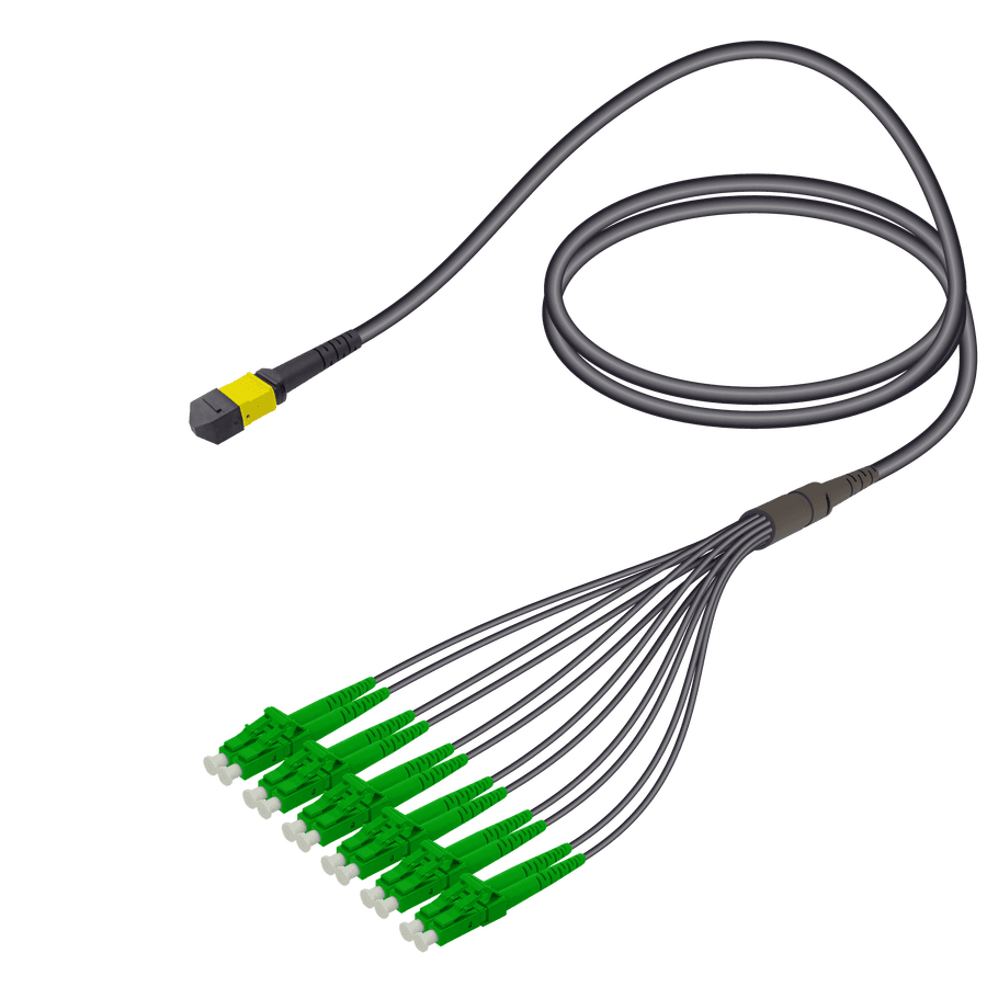 Female MTP Elite to LC/APC Universal Fanout | Base-12 | Single Mode G657.A2 | 4.8/1.8mm