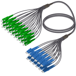 SC/APC-LC/UPC | 24 Fibers Universal Fanout | Single Mode G657.A2 | 4.8/1.8mm, vista 2
