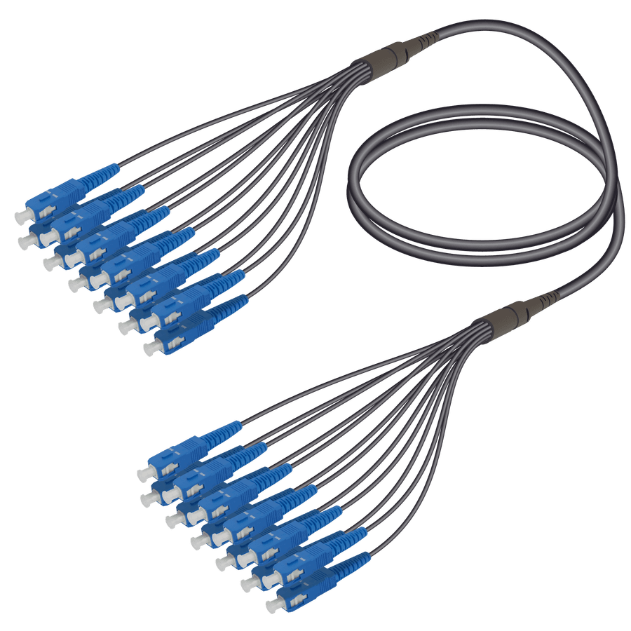 SC/UPC-SC/UPC | 12 Fibers Universal Fanout | Single Mode G657.A2 | 4.8/1.8mm