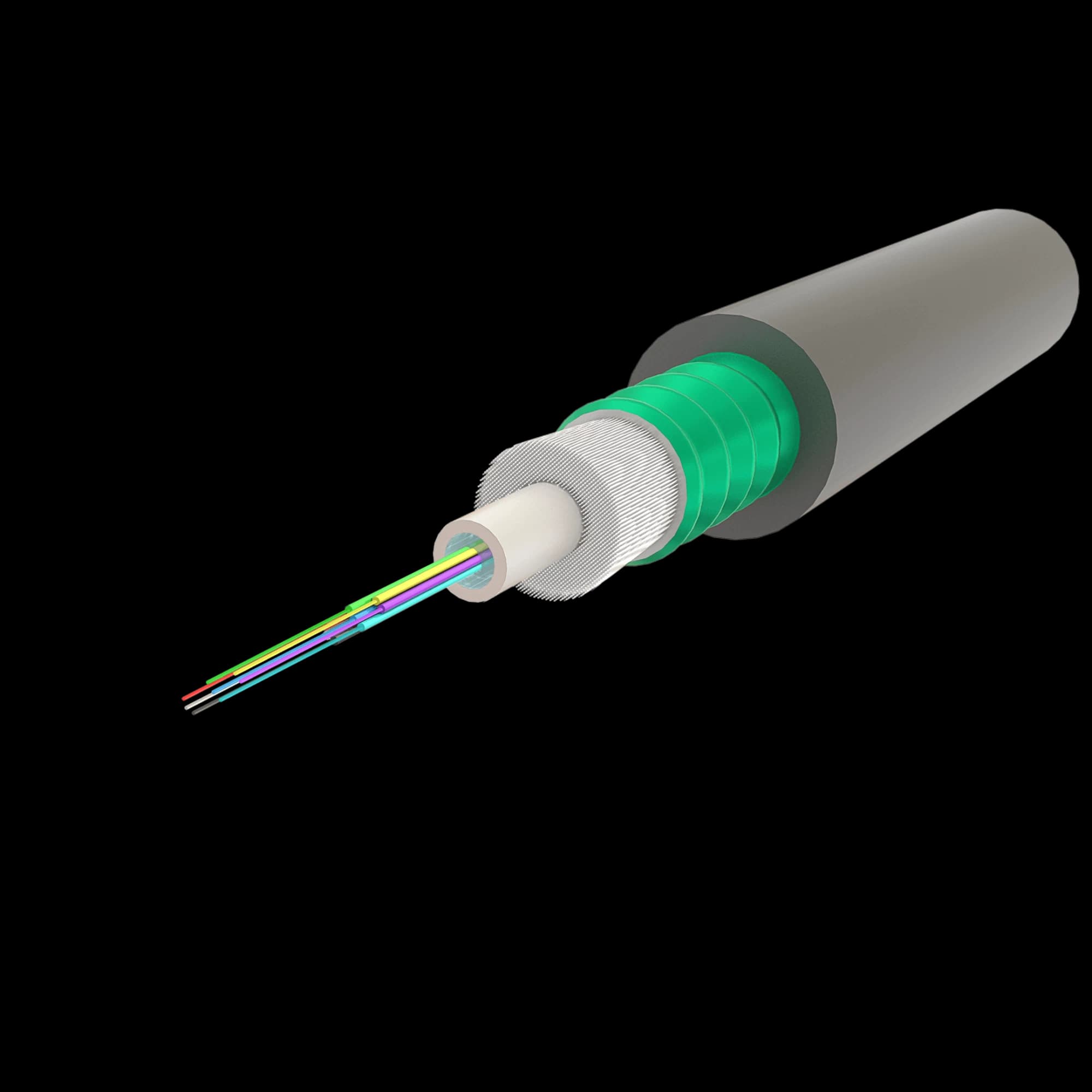 Steel-Armoured Central Loose Tube Fiber Optic Cable | Gel-Filled | U-DQ(ZN-GY)(SR)H | Up to 24F | 2000 meters, vista 6