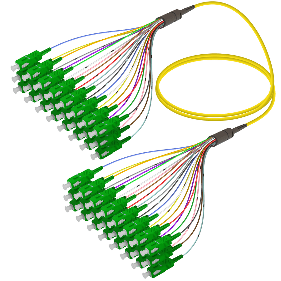 SC/APC-SC/APC | 24 Fibers Fanout | Single Mode G657.A2 | 3.0/0.9mm