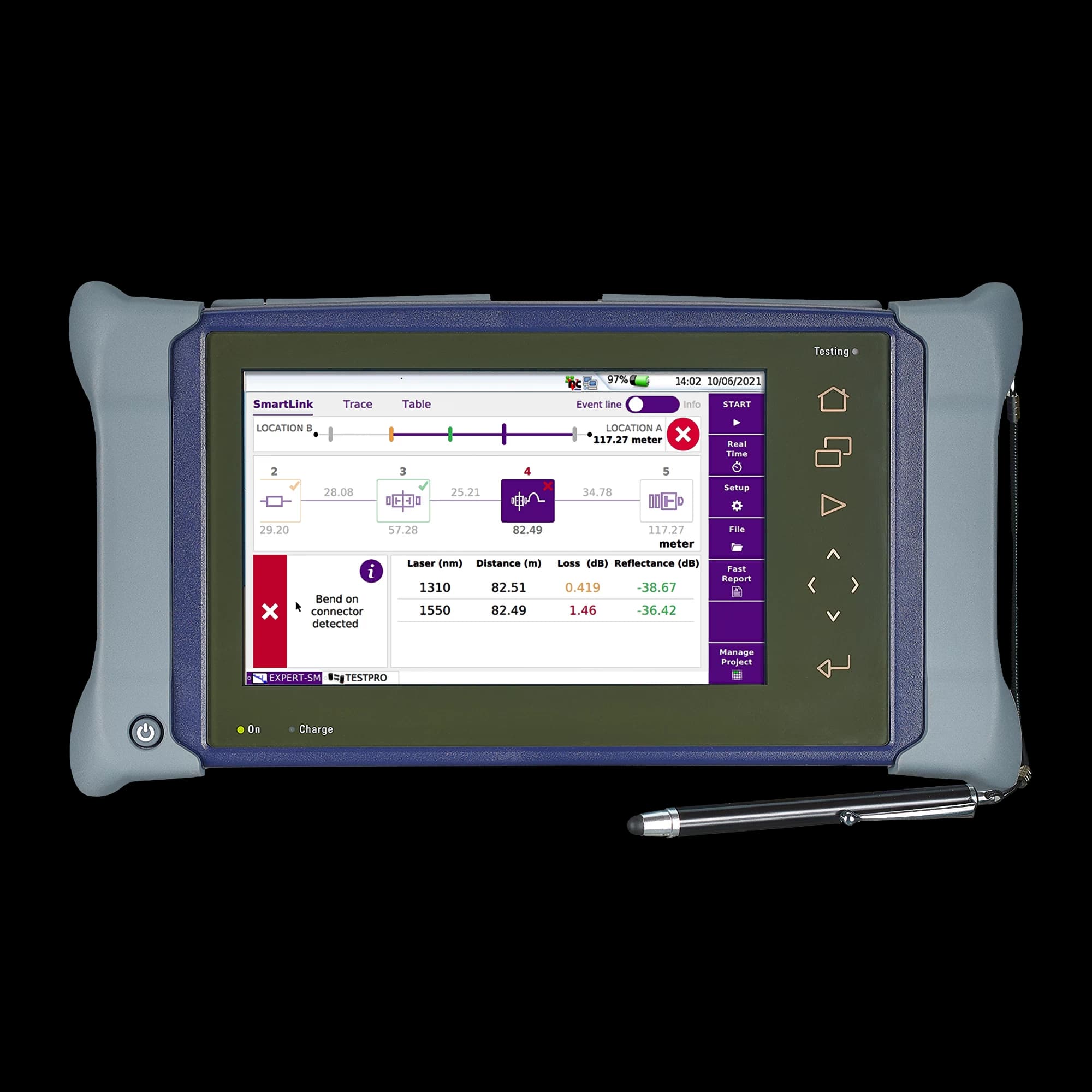 MTS-4000 OTDR + 4126A Module (Single Mode), vista 3