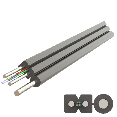 Messenger Steel Drop Cable 2.0x5.2mm | U-(ZN-2S)HT | Up to 4F | 1000 meters, vista 3