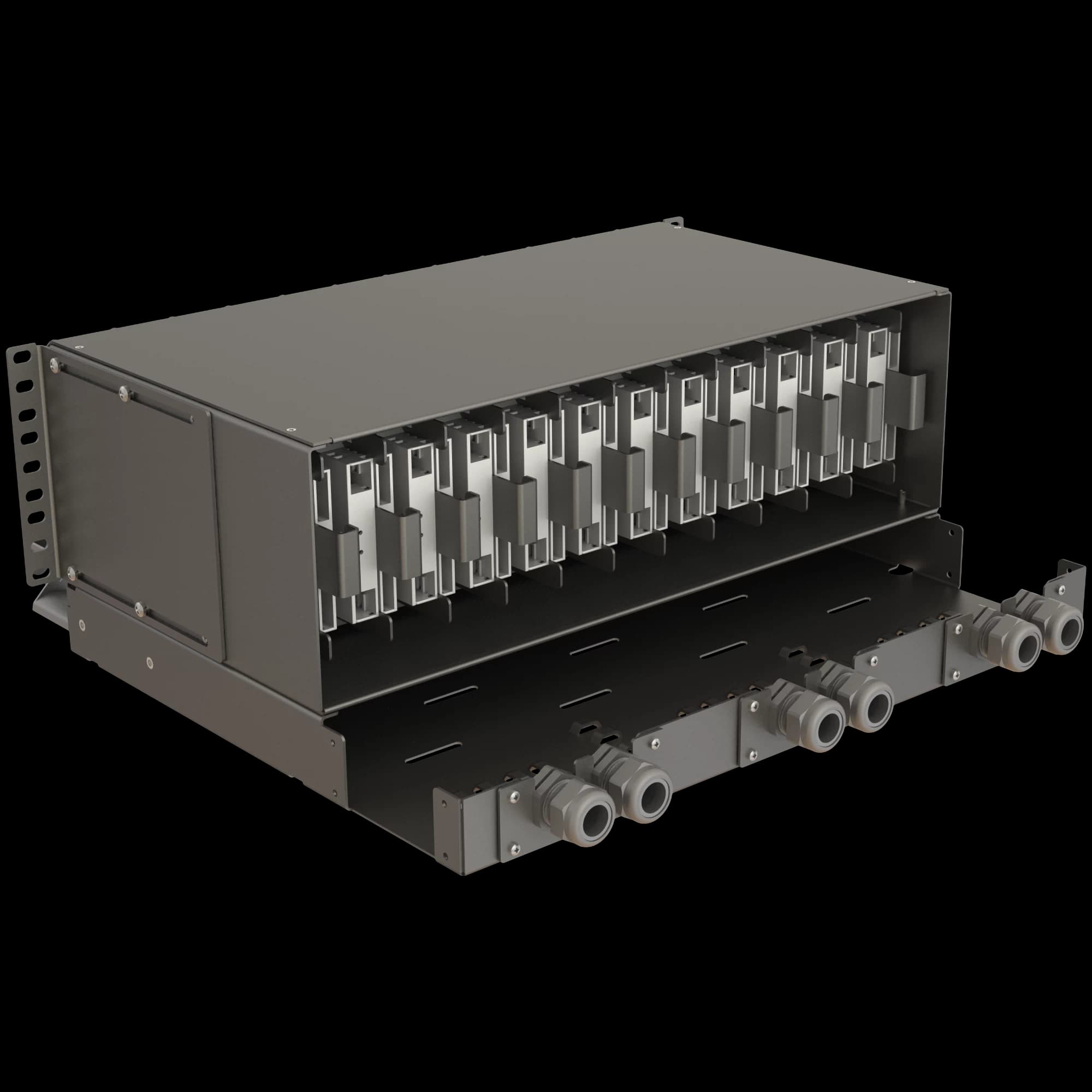4U Sub-rack Panel with Over-length Management Shelf | 12 Modules | Front Access, vista 4