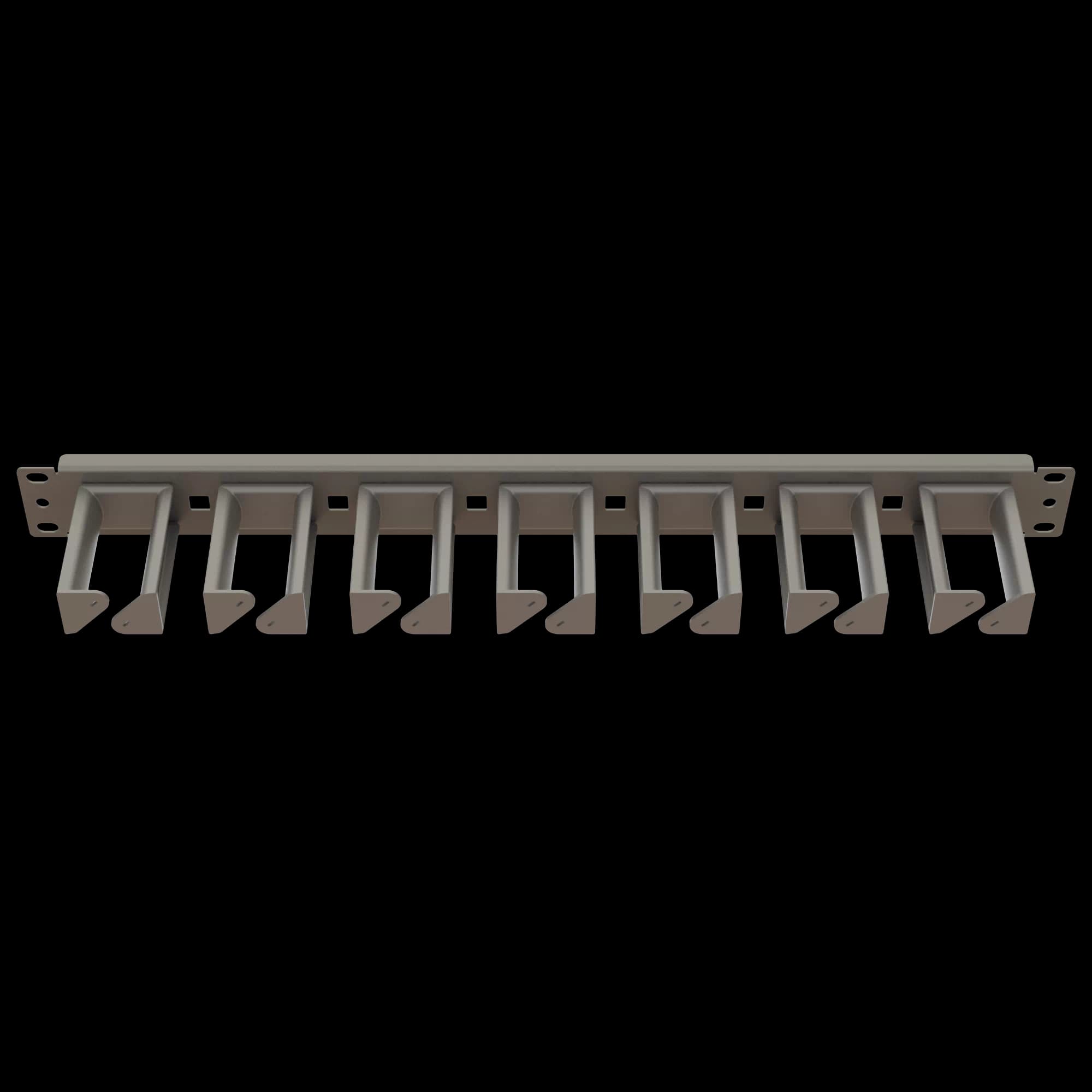 19" 1U Modular Cable Organizer | With 7 Snap In Rings, vista 4