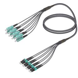 SC/UPC-LC/UPC | 8 Fibers Universal Fanout | Multi Mode G651.OM3 | 4.8/1.8mm, vista 2