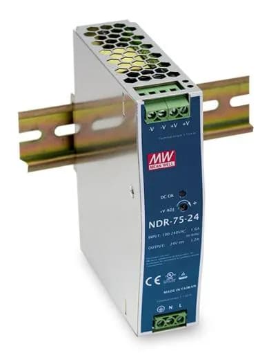 Mean Well | PWR-75-12 – DC Single Output Industrial DIN-rail Power Supply Units 75W 12VDC