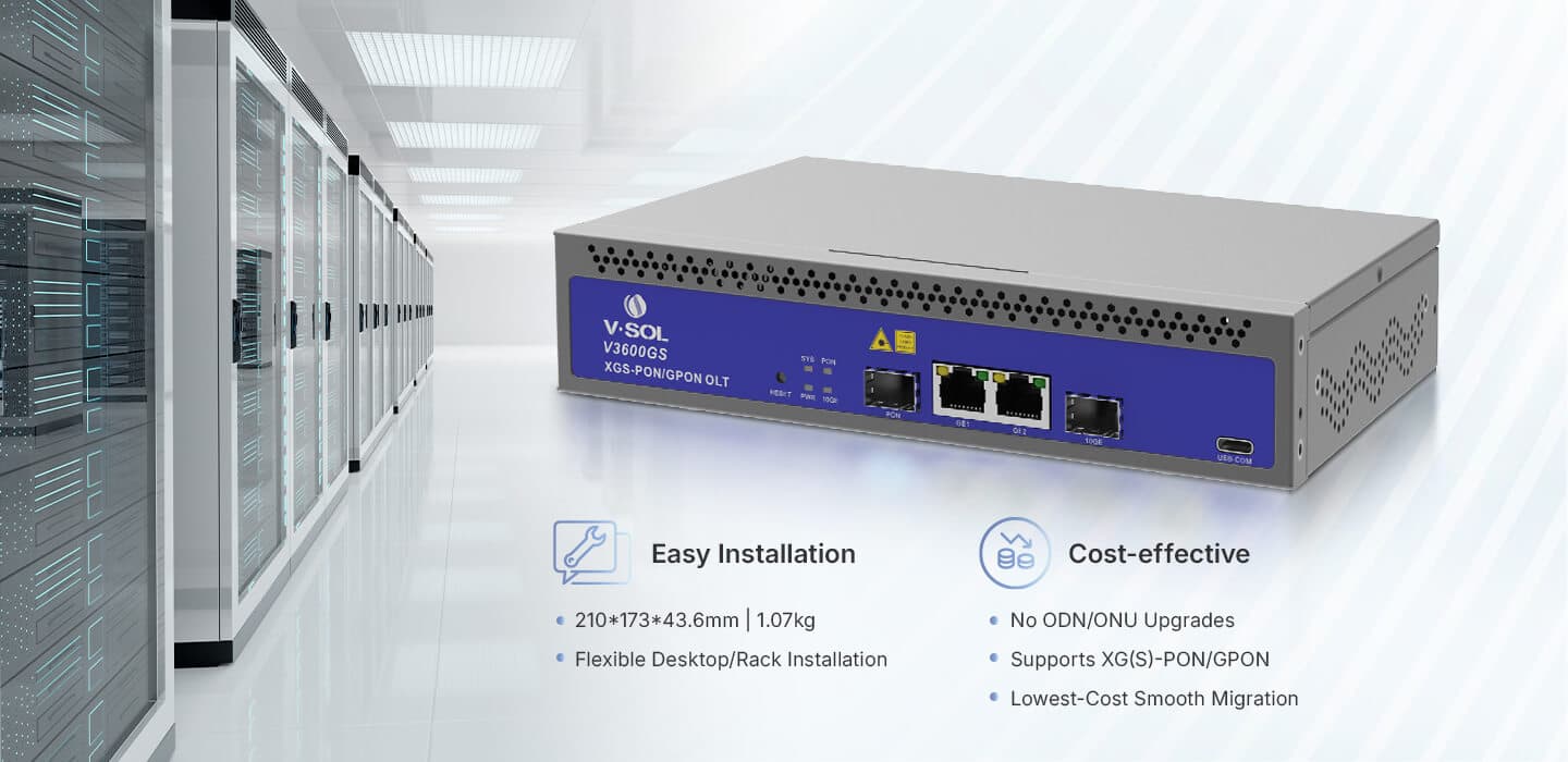 V3600GS — Single Combo PON OLT, vista 8