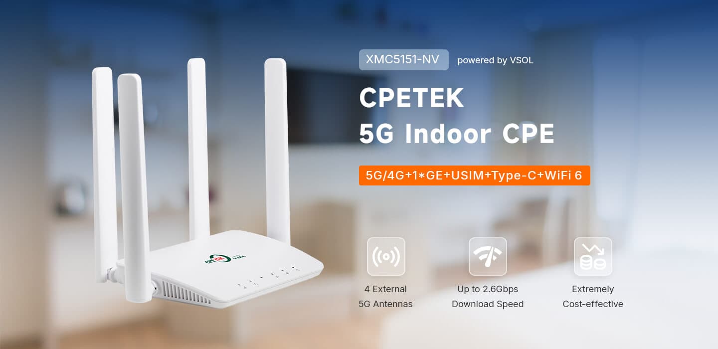 XMC5151-NV — Cost-effective 5G Indoor CPE, vista 7