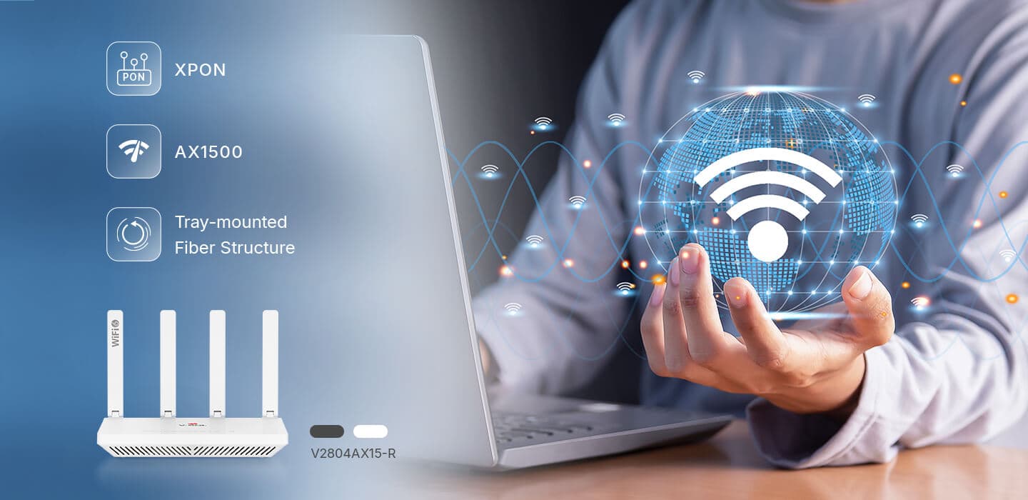 V2804AX15-R — 1XPON+1GE(WAN/LAN)+3GE(LAN)+1USB3.0+Wi-Fi 6 HGU ONT, vista 6