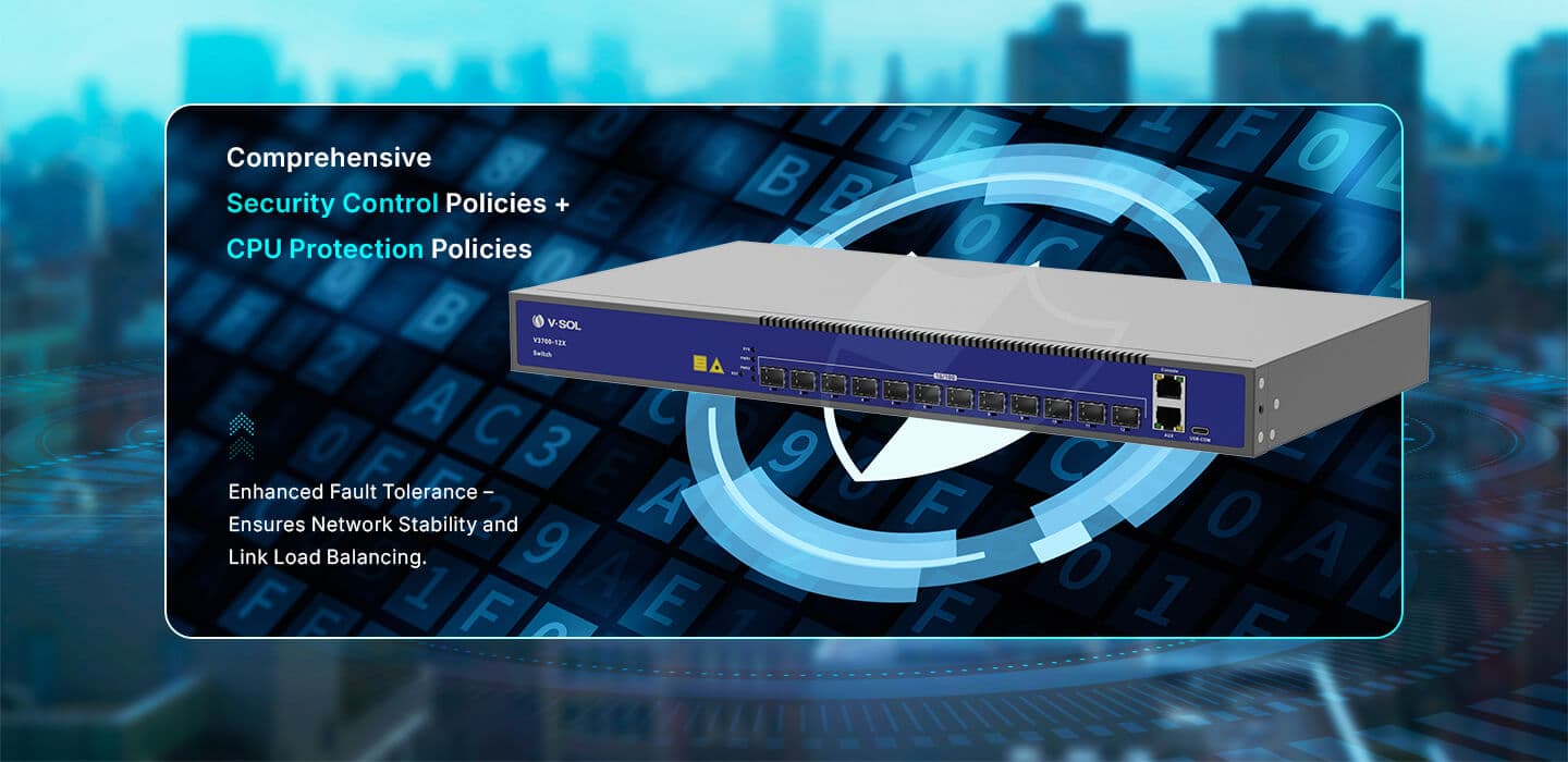 V3700-12X — 12 Ports 10G L3 Management Ethernet Switch, vista 9