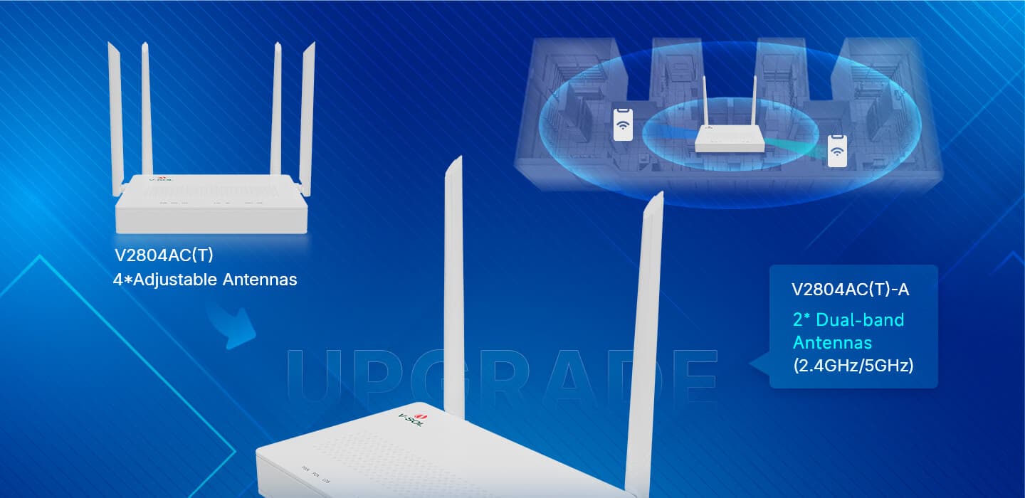 V2804AC(T)-A — 1GE(WAN/LAN1)+3GE(LAN)+USB 3.0+Wi-Fi 5 HGU ONT, vista 8