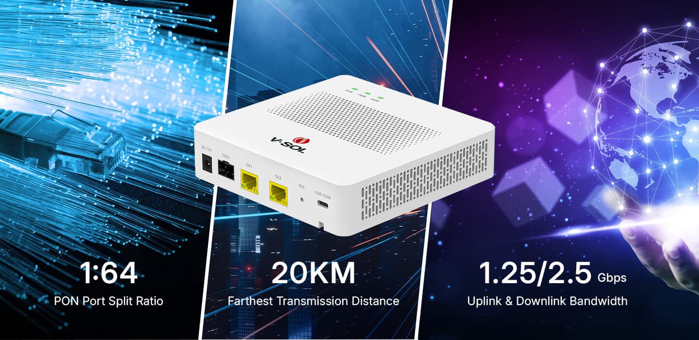 V1600GS-R — Single PON GPON OLT, vista 9