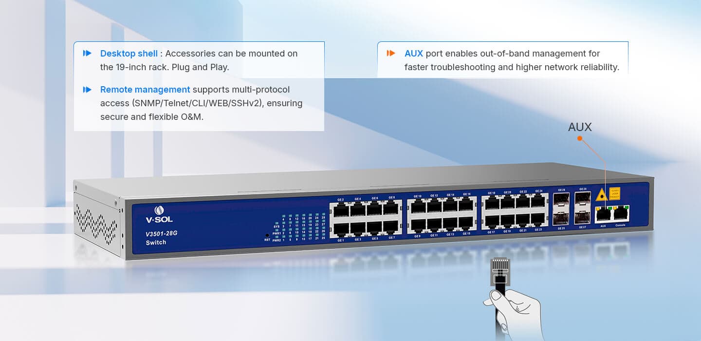 V3501-28G(-BT) — L3 Managed Ethernet Switch, vista 9