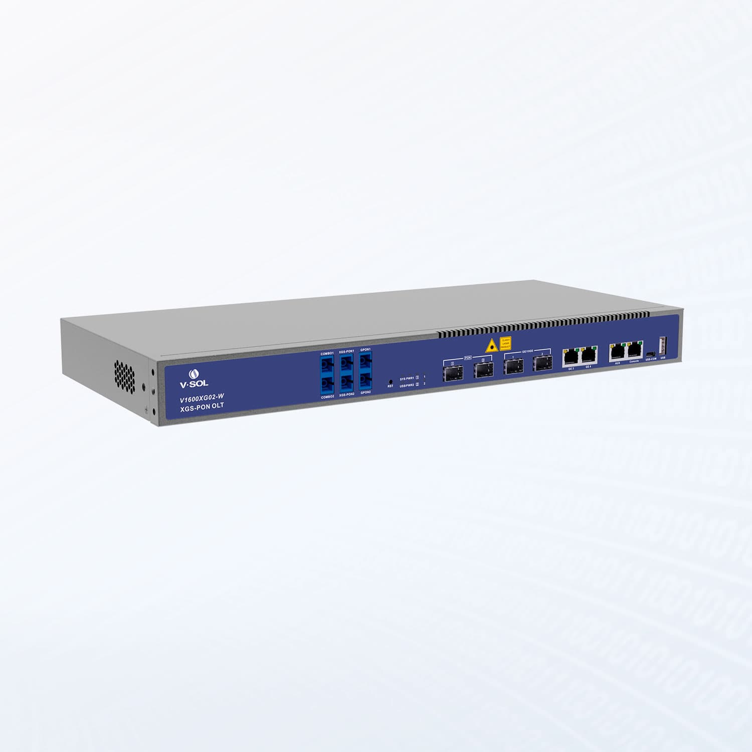 V1600XG02-W — 2 PON Port GPON/XG/XGS-PON OLT, vista 4