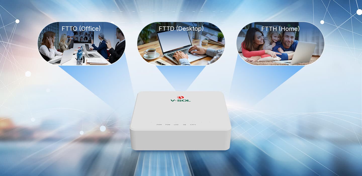 V2801T — XPON+1GE+CATV ONT, vista 9