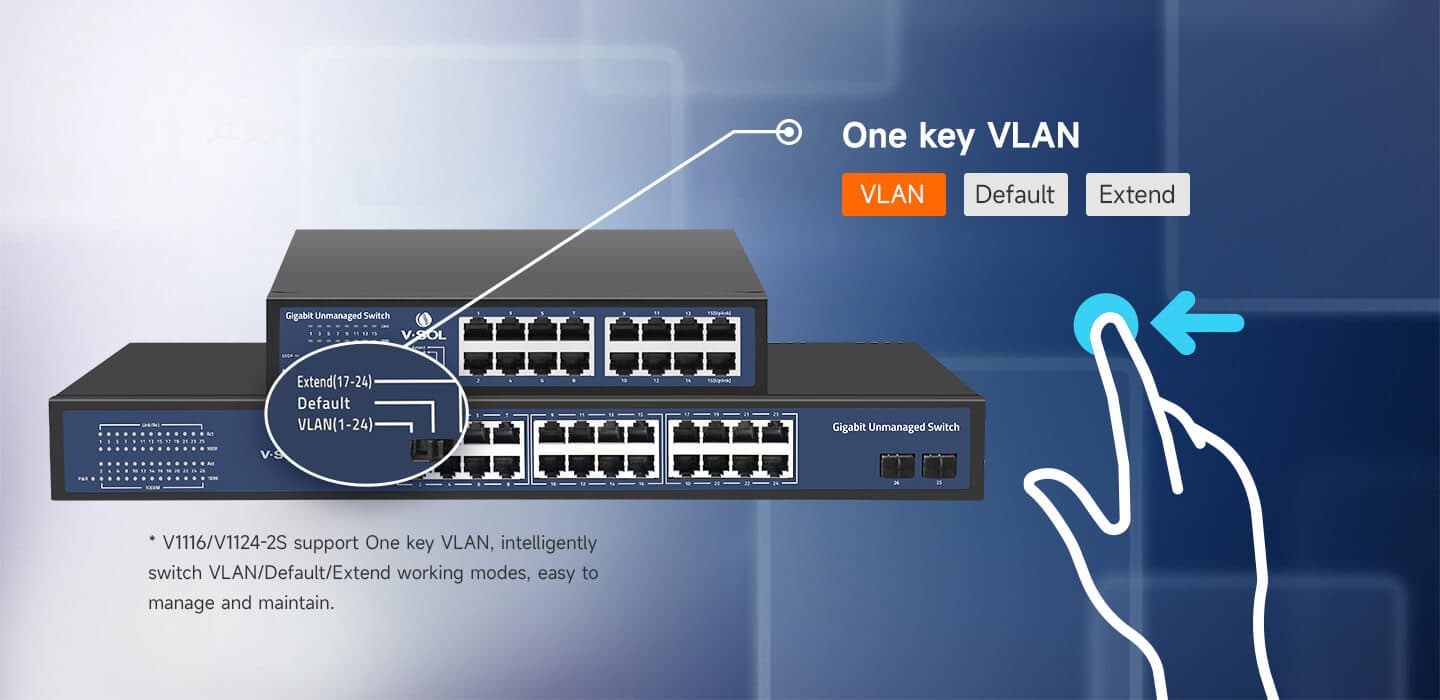 V11XX Series — Unmanaged Switch (V11XX Series), vista 8