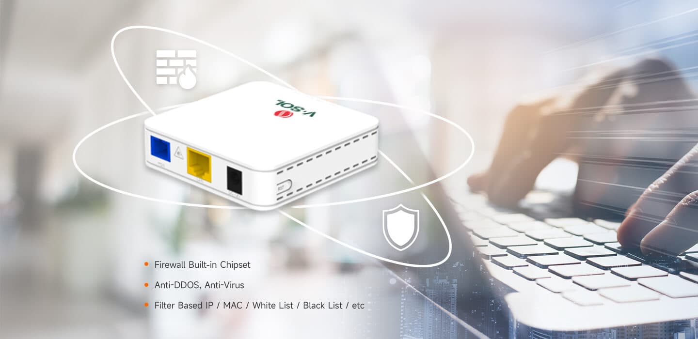 V2801RE — 1GE Secure EPON ONU, vista 5