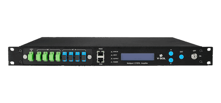 V8816W-16P — 16 Port 1550nm PON EYDFA, vista 8