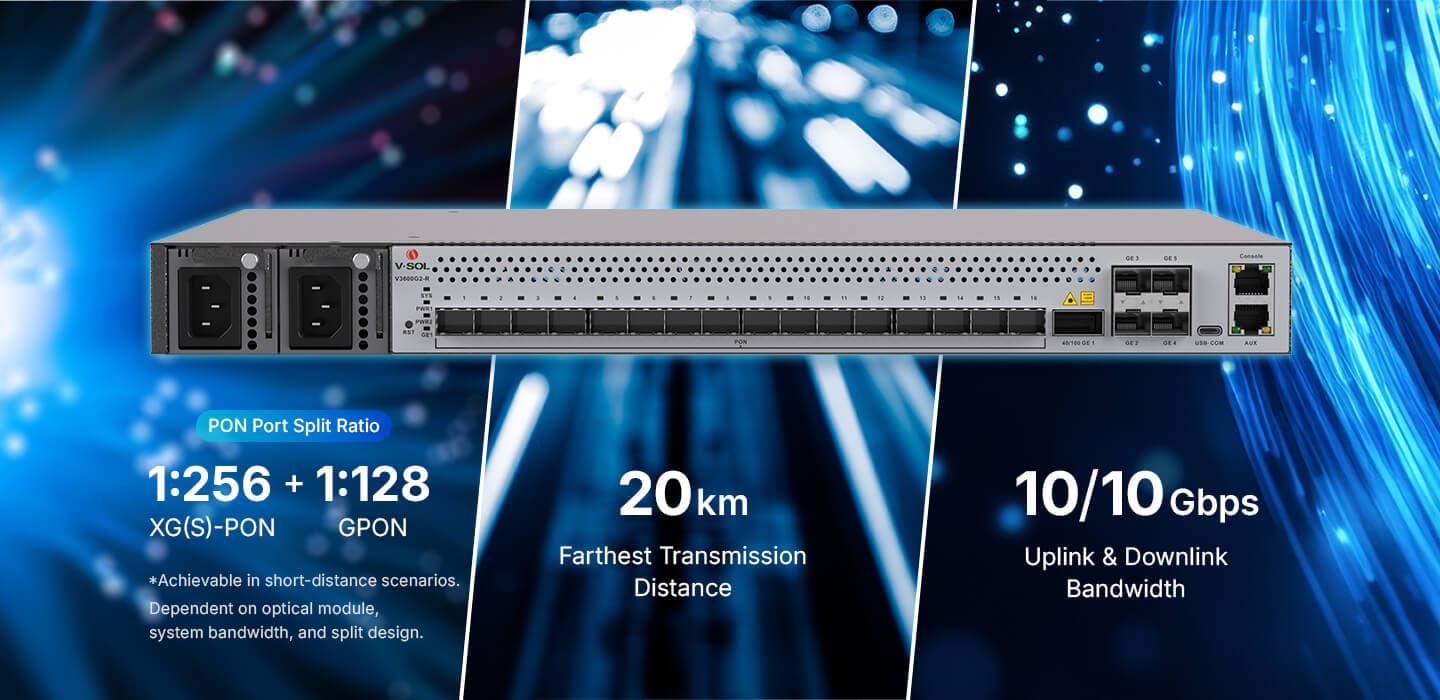 V3600G2-R — 16 Port 10G Combo PON OLT, vista 8