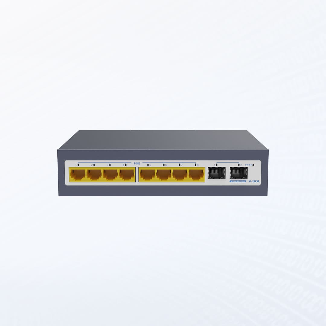 Serie PoE V1500 — Unmanaged PoE Switch (V1500 PoE Series), vista 3