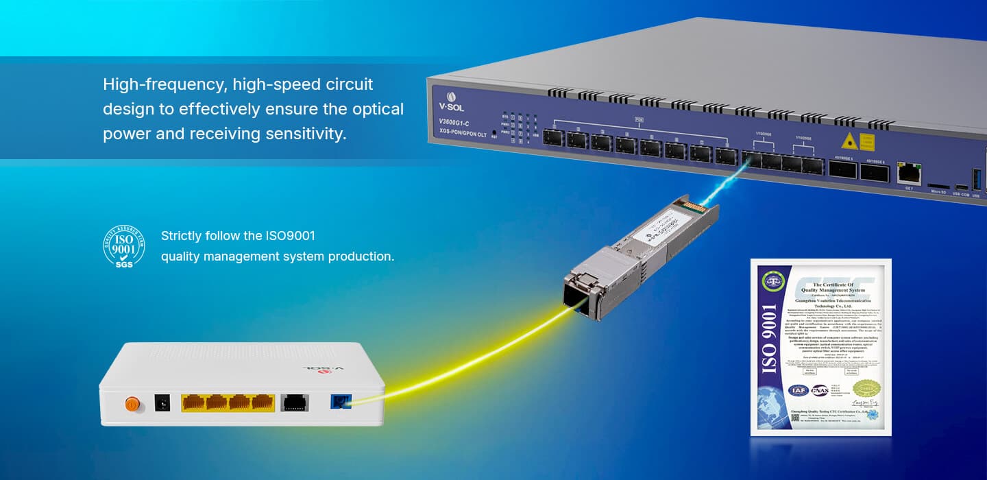 XGS-PON/GPON Combo OLT SFP+ Optical Module, vista 4