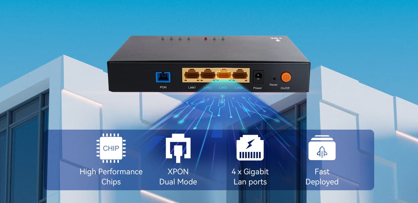 V283D-4G — 4GE XPON SFU ONU, vista 2