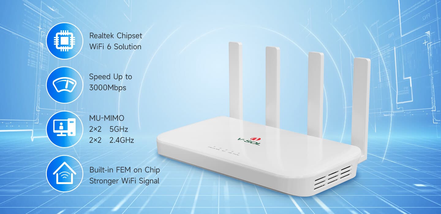 V2804AX — 1XPON+1GE(WAN/LAN)+3GE(LAN)+1USB3.0+Wi-Fi 6 HGU ONT, vista 5