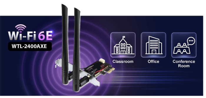 WTL-2400AXE — 802.11AX Wi-Fi 6E Tri-band Wireless PCI Express Adapter, vista 5