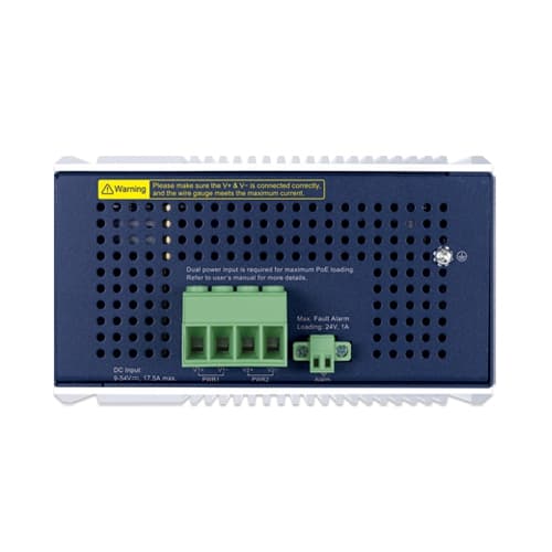 IGS-5225-4UP1T2S-12V — Industrial L2+ 4-Port 10/100/1000T 802.3bt PoE + 1-Port 10/100/1000T +
2-Port 1G/2.5G SFP Managed Ethernet Switch w/12V Booster, vista 3