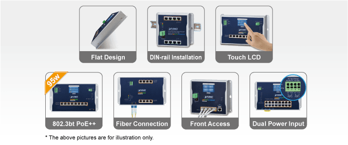 WGS-5215-16UP4X — Industrial L2+ 16-Port 10/100/1000T 802.3bt PoE + 4-Port 10G SFP+ Wall-mount Managed Ethernet Switch, vista 6