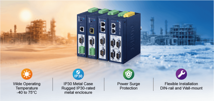 IMG-3100T — IP30 Industrial 1-Port RS232/RS422/RS485 Modbus Gateway, vista 6