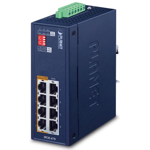 IPOE-470 — Industrial 4-port Multi-Gigabit 802.3bt PoE++ Injector Hub